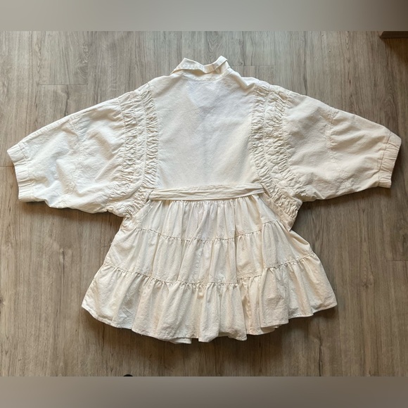 Free People Hampton Belted Ivory Mini Dress Size Medium - Picture 4 of 16